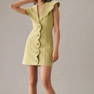 Anthropologie Maeve Scalloped Button-down Dress SZ XS